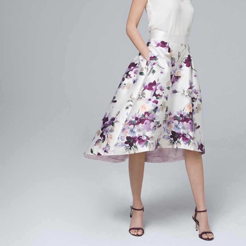 White House Black Market HIGH-LOW SKIRT w/ pockets